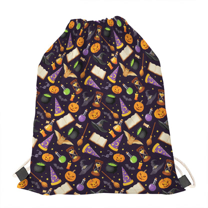 Magic Wizard Pattern Print Drawstring Bag