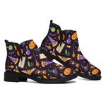 Magic Wizard Pattern Print Flat Ankle Boots