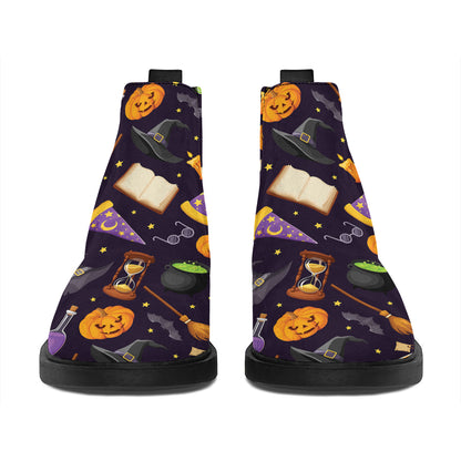 Magic Wizard Pattern Print Flat Ankle Boots