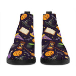 Magic Wizard Pattern Print Flat Ankle Boots