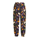Magic Wizard Pattern Print Fleece Lined Knit Pants
