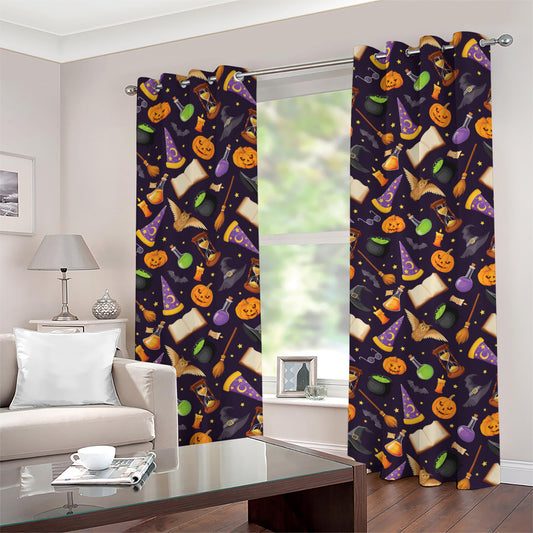 Magic Wizard Pattern Print Grommet Curtains