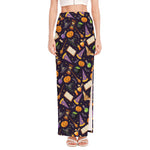 Magic Wizard Pattern Print High Slit Maxi Skirt