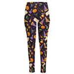Magic Wizard Pattern Print High-Waisted Pocket Leggings