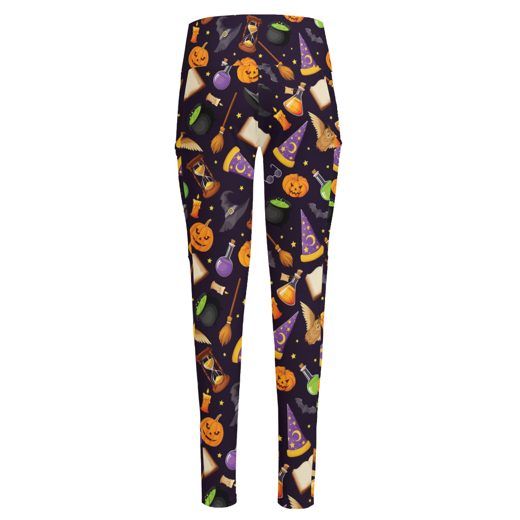 Magic Wizard Pattern Print High-Waisted Pocket Leggings