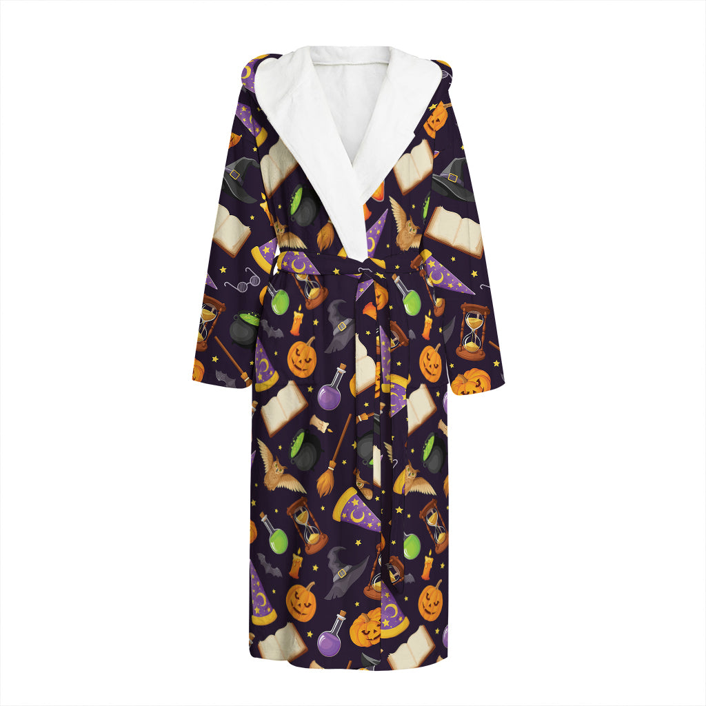 Magic Wizard Pattern Print Hooded Bathrobe