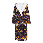Magic Wizard Pattern Print Hooded Bathrobe