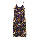 Magic Wizard Pattern Print Jersey Midi Cami Dress
