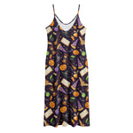 Magic Wizard Pattern Print Jersey Midi Cami Dress