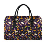 Magic Wizard Pattern Print Leather Duffle Bag