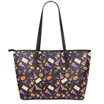 Magic Wizard Pattern Print Leather Tote Bag