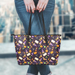 Magic Wizard Pattern Print Leather Tote Bag