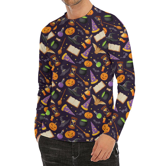 Magic Wizard Pattern Print Men's Long Sleeve Rash Guard