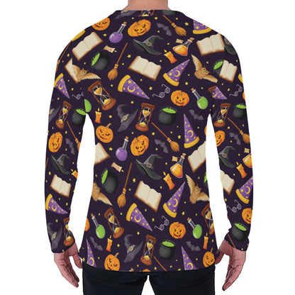 Magic Wizard Pattern Print Men's Long Sleeve T-Shirt