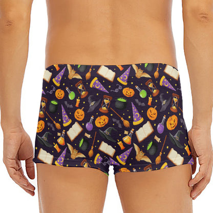 Magic Wizard Pattern Print Men's Short Boxer Briefs