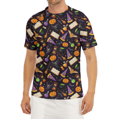Magic Wizard Pattern Print Men's Short Sleeve Rash Guard
