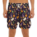 Magic Wizard Pattern Print Men's Split Running Shorts
