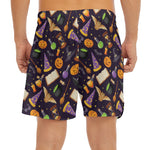 Magic Wizard Pattern Print Men's Split Running Shorts