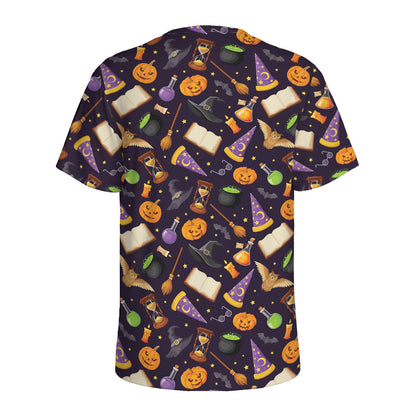 Magic Wizard Pattern Print Men's Sports T-Shirt