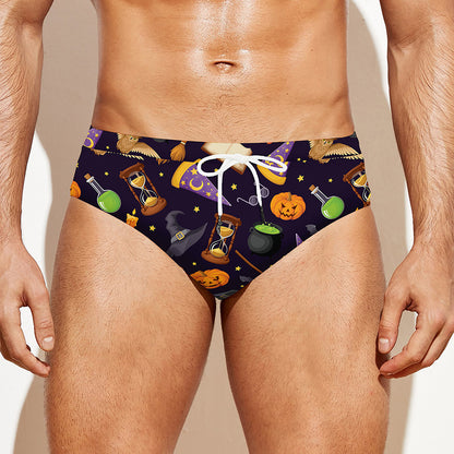Magic Wizard Pattern Print Men's Swim Briefs