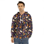 Magic Wizard Pattern Print Men's Velvet Pullover Hoodie