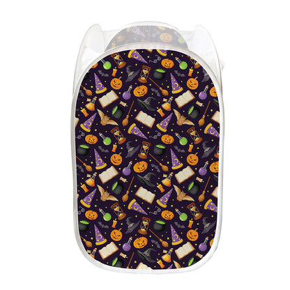 Magic Wizard Pattern Print Mesh Laundry Hamper