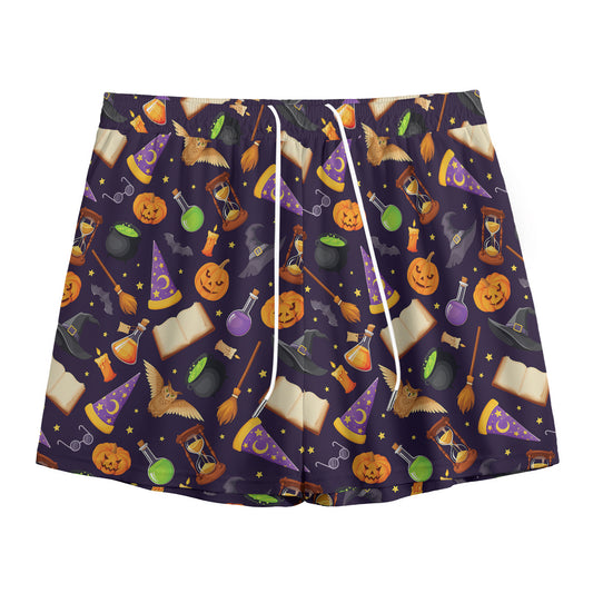 Magic Wizard Pattern Print Mesh Shorts