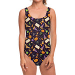 Magic Wizard Pattern Print One Piece Swimsuit