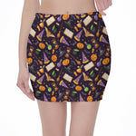 Magic Wizard Pattern Print Pencil Mini Skirt