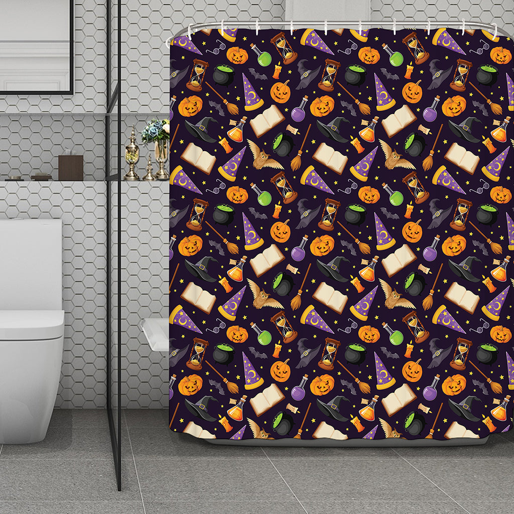 Magic Wizard Pattern Print Polyester Shower Curtain