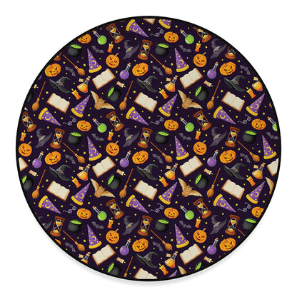 Magic Wizard Pattern Print Round Floor Mat