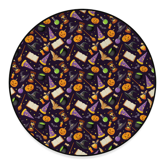 Magic Wizard Pattern Print Round Floor Mat