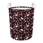 Magic Wizard Pattern Print Round Laundry Basket