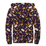 Magic Wizard Pattern Print Sherpa Lined Zip Up Hoodie