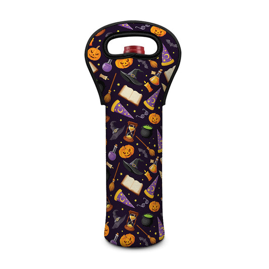 Magic Wizard Pattern Print Single Neoprene Wine Tote