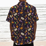 Magic Wizard Pattern Print Textured Short Sleeve Shirt