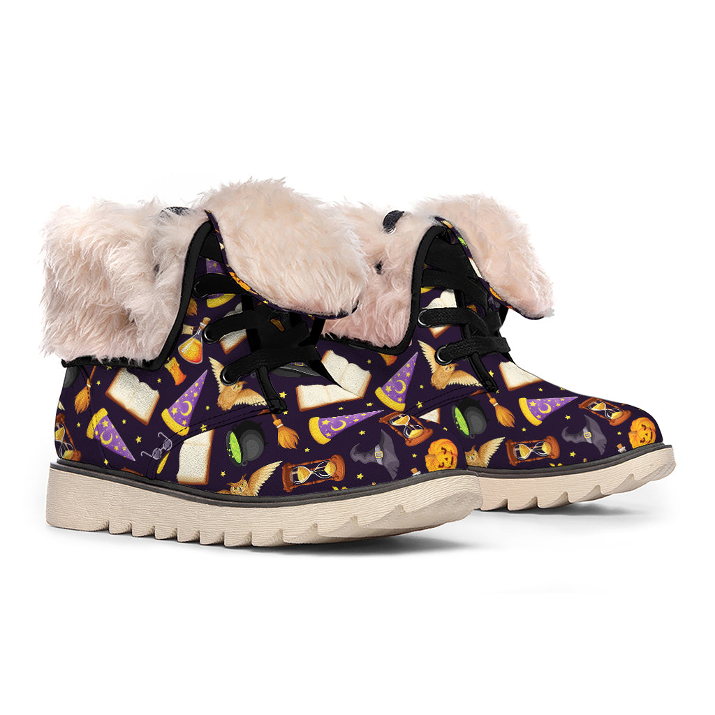 Magic Wizard Pattern Print Winter Boots