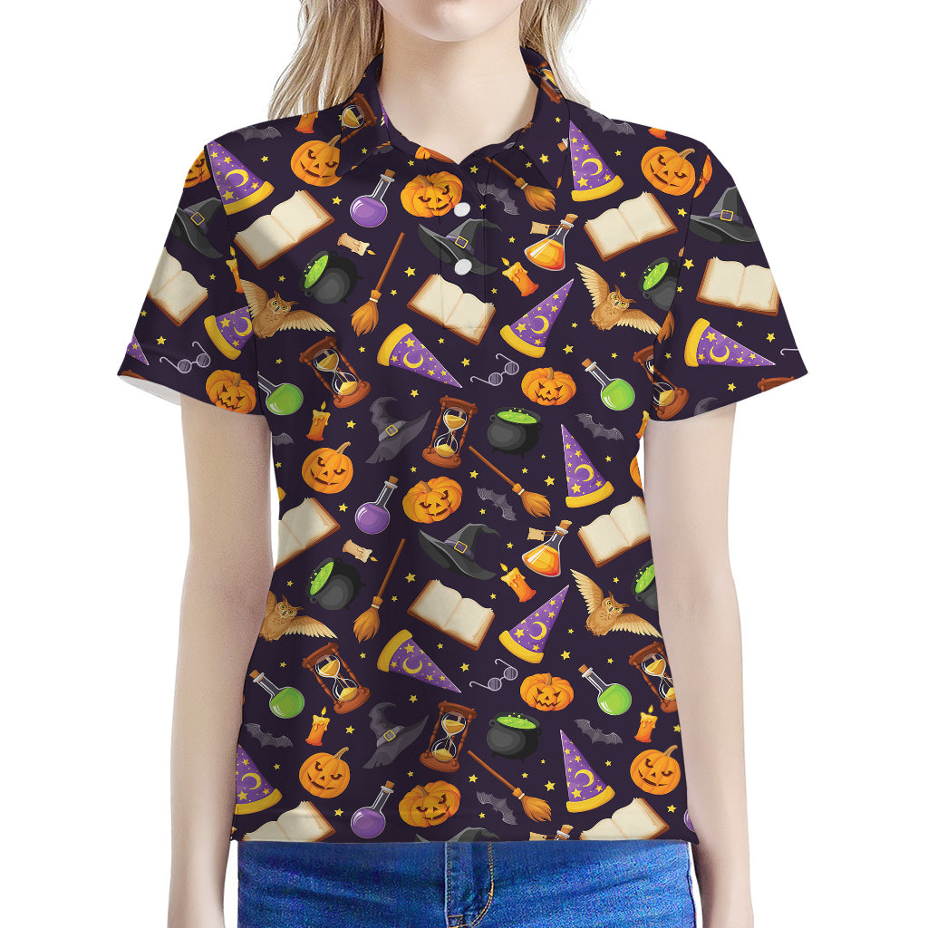 Magic Wizard Pattern Print Women's Polo Shirt