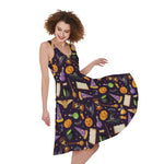 Magic Wizard Pattern Print Women's Sleeveless Dress