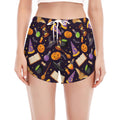 Magic Wizard Pattern Print Women's Split Running Shorts