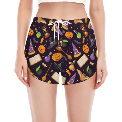 Magic Wizard Pattern Print Women's Split Running Shorts