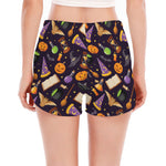 Magic Wizard Pattern Print Women's Split Running Shorts