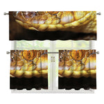 Malagasy Cat Eyed Snake Print 3 Piece Kitchen Curtains