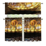 Malagasy Cat Eyed Snake Print 3 Piece Kitchen Curtains