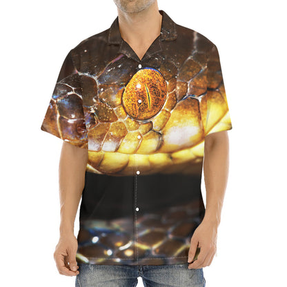 Malagasy Cat Eyed Snake Print Aloha Shirt