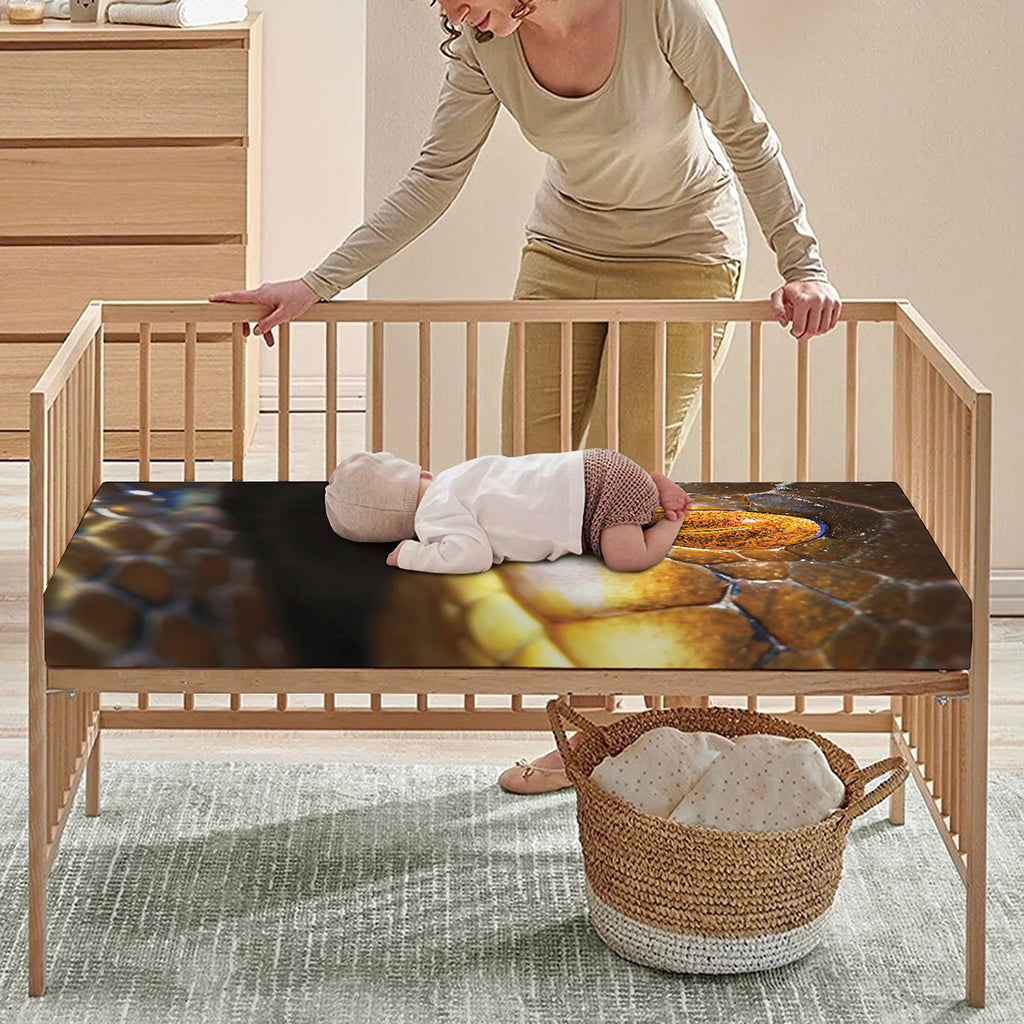 Malagasy Cat Eyed Snake Print Baby Crib Sheet