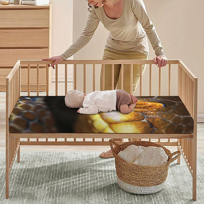Malagasy Cat Eyed Snake Print Baby Crib Sheet