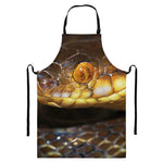 Malagasy Cat Eyed Snake Print Bib Apron With Pocket