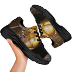 Malagasy Cat Eyed Snake Print Black Chunky Shoes