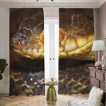 Malagasy Cat Eyed Snake Print Blackout Pencil Pleat Curtains